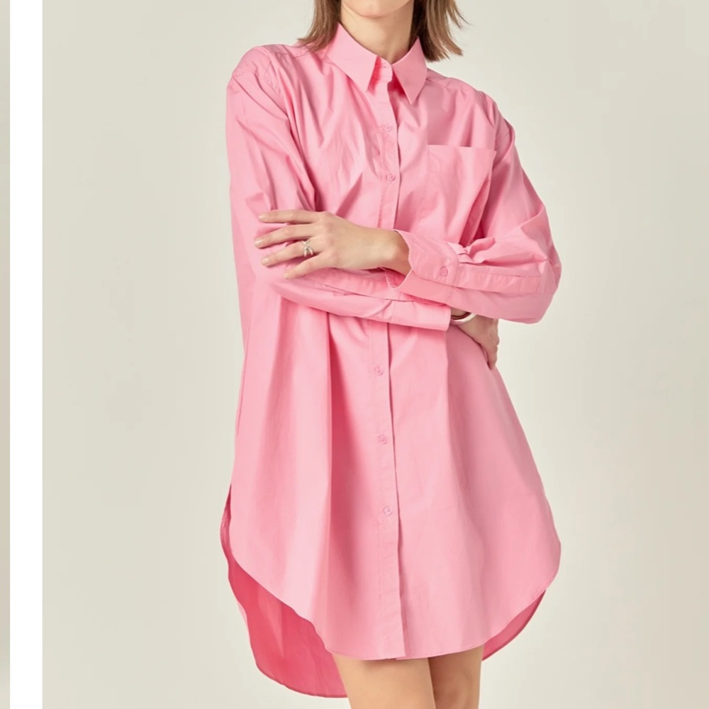 English Factory Long Sleeve Pink Dress
